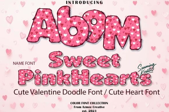 Charming Sweet Pink Hearts Font for Crafters and Sellers