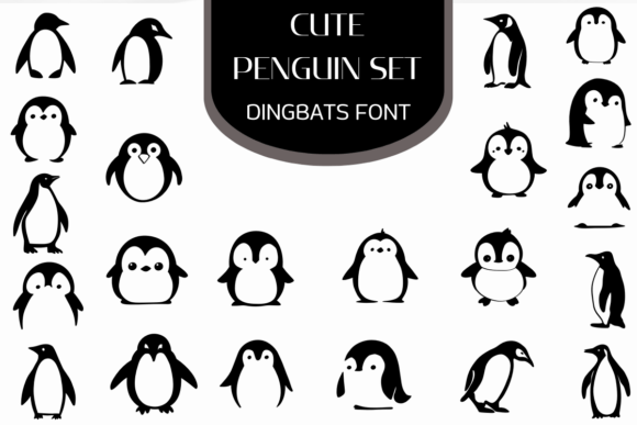 Cute Penguin Set: A Charming Font for Creative Projects