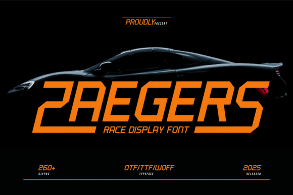 Zaegers: A Bold and Futuristic Race Display Font